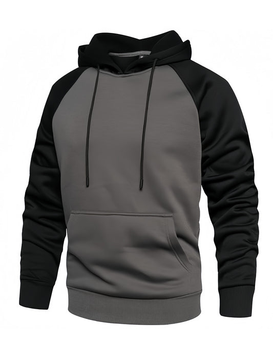 Men’s Dark Gray Black Pullover Hoodie
